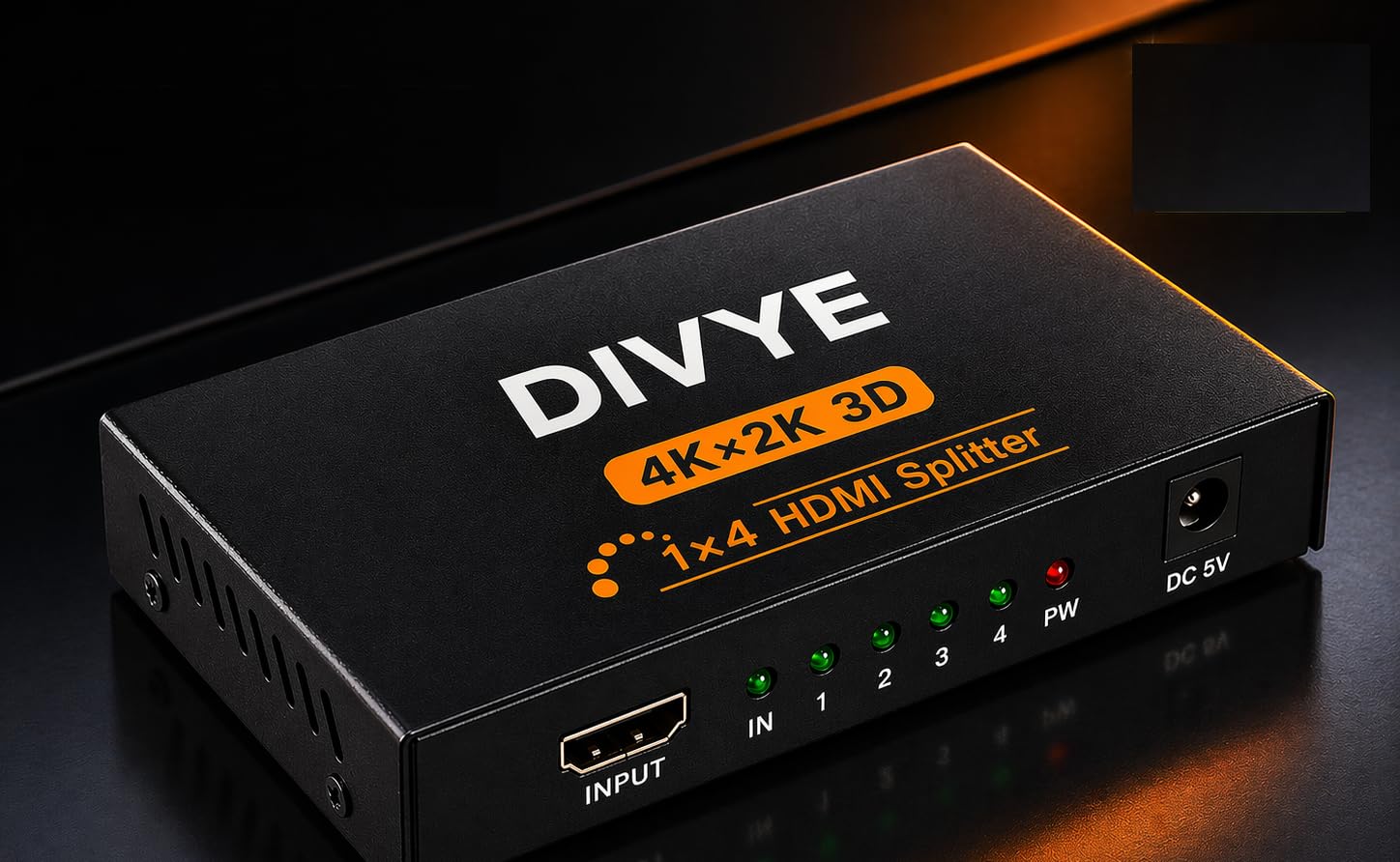 Divye HDMI Splitter 1 in 4 Out, 4K Splitter to 4 Monitors, Multi HDMI Adapter for PC, Laptop, HDTV, Projector, Xbox, PS3/PS4/PS5, 1 Input 4 Output, Mirror Mode Only, No Extension-image-21