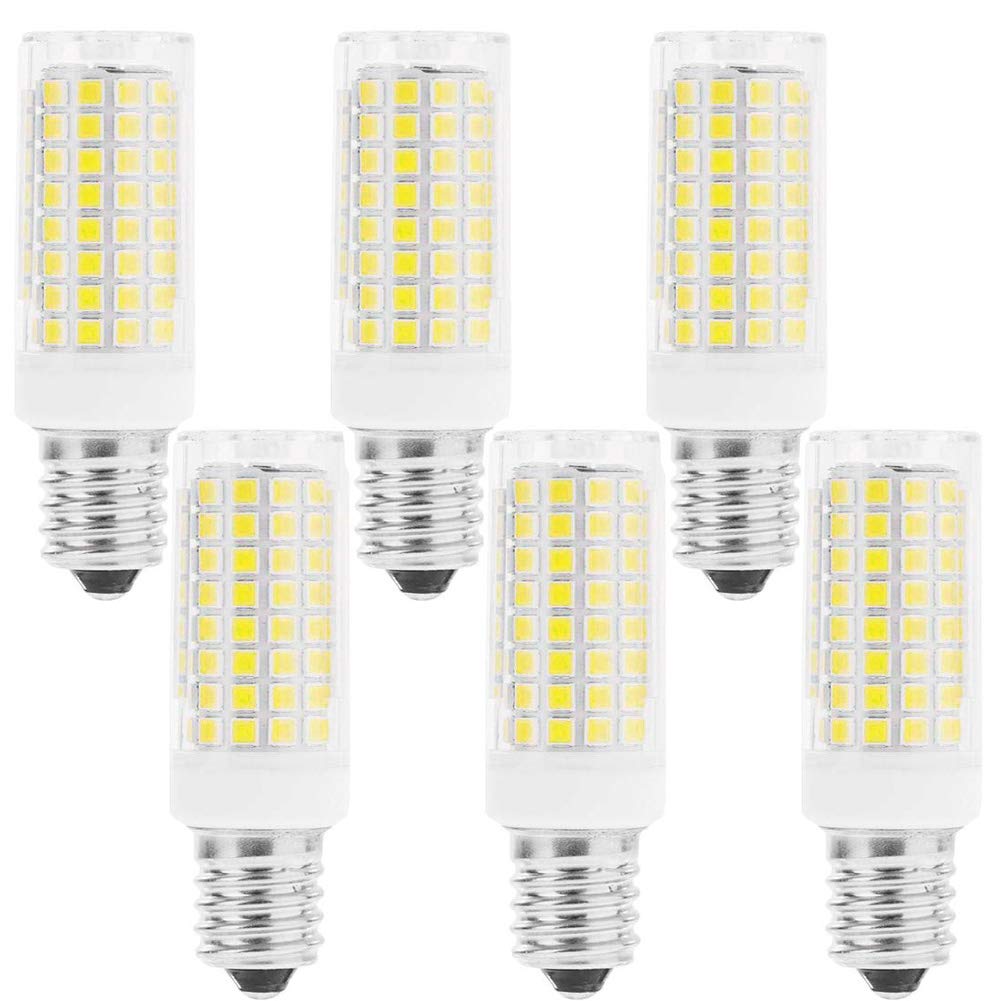 Dimmable E12 LED Candelabra Bulb 100W Equivalent, Daylight White 6000K, 1000 Lumen T6 E12 10W LED Chandelier Light Bulbs for Ceiling Fan Pendant Lighting Salt Lamp, 6 Pack