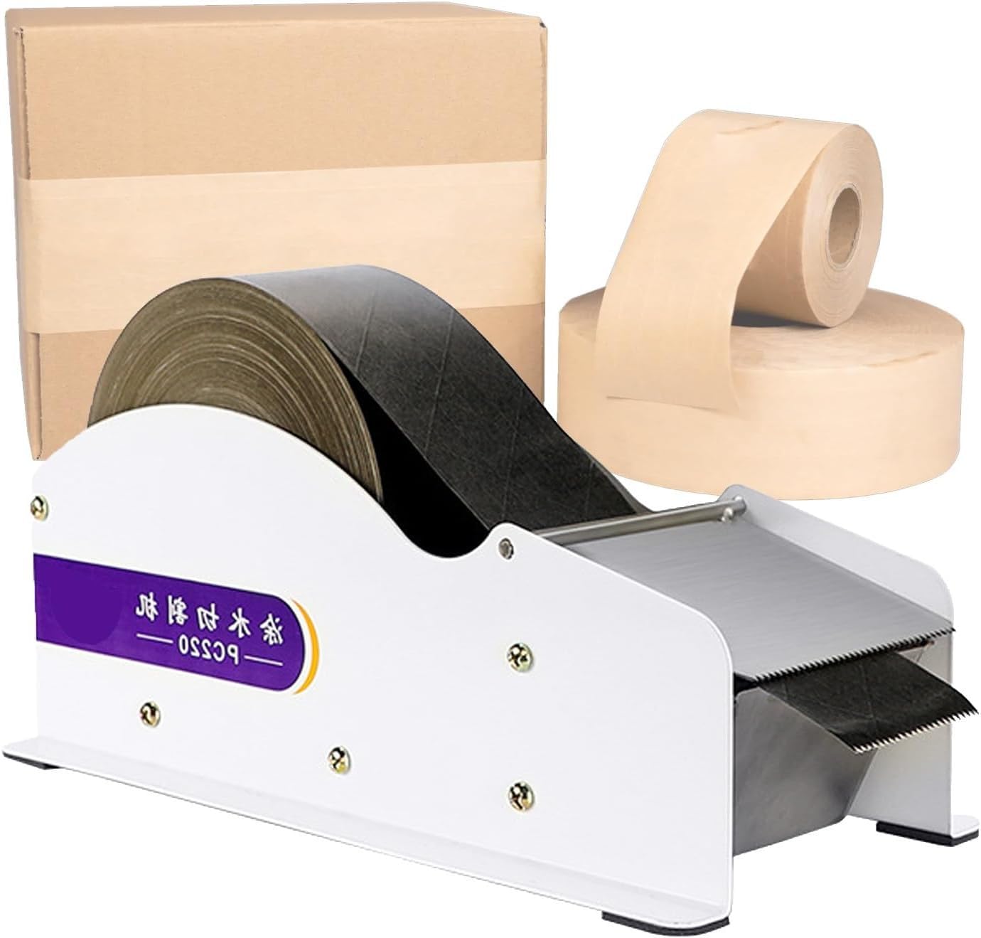 AWAYDD Water Activated Packing Tape Dispenser, Kraft Paper Packaging Tape Cutter, Manual Stainless Steel Tape Dispenser