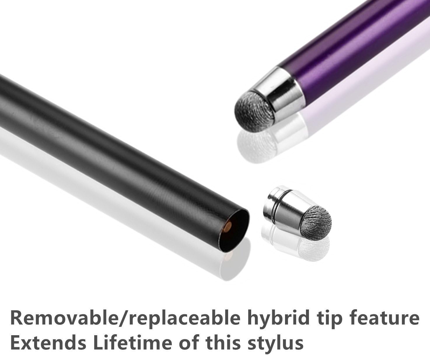 Bargains Depot [0.24-inch Micro-Fiber Tips Series] 4 Packs Micro Fiber Tip Stylus/styli - 5.5" L Thin-Tip/Ultra Sensitive Universal Touch Screen Pens -(Black&Purple&Blue)