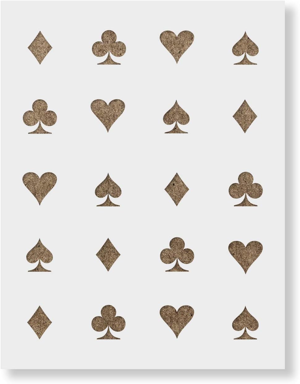 Hearts Clubs Diamonds Spades Stencil - Clubs, Hearts, Diamonds, Spades