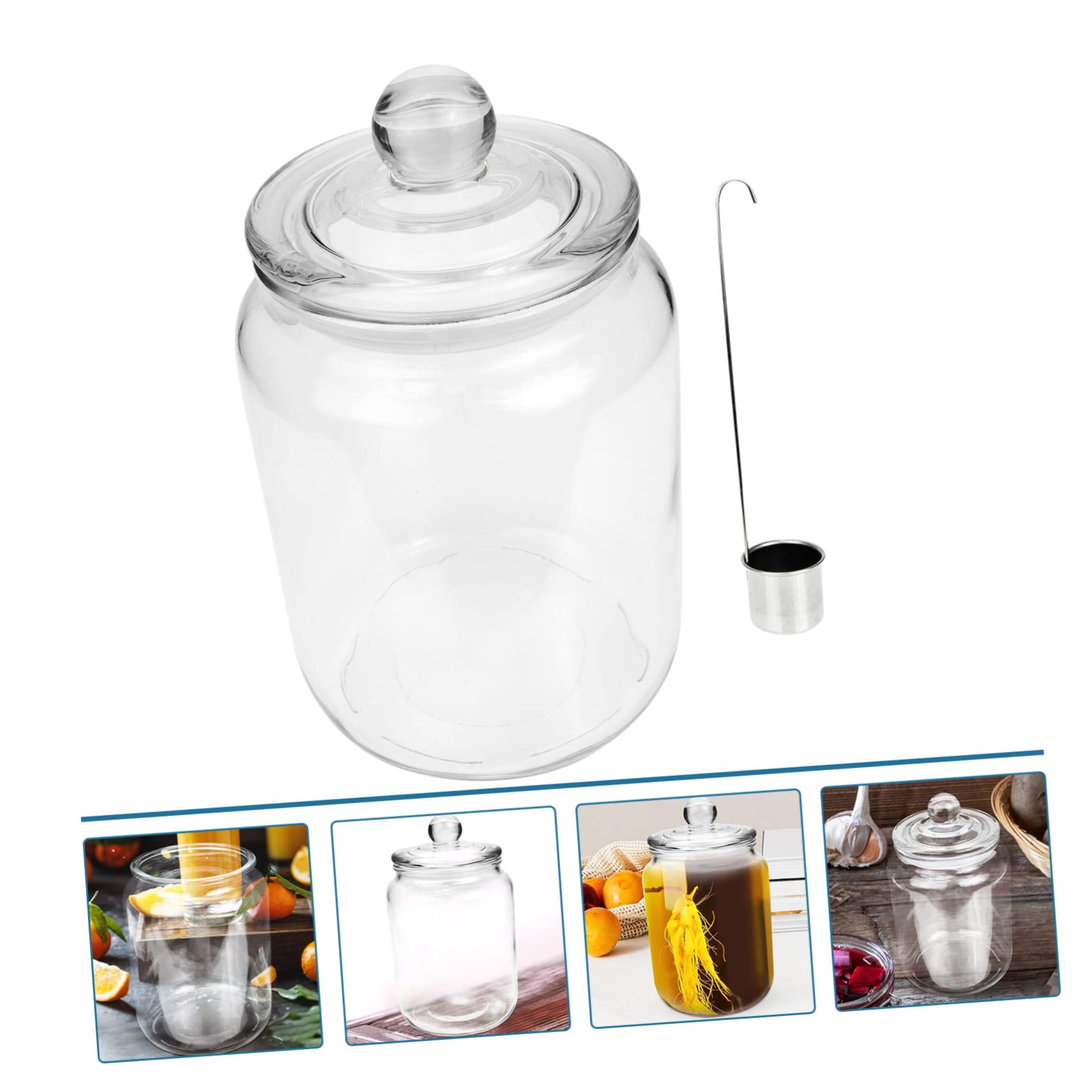 Mipcase Barattolo Ermetico per Bevande Contenitore Multifunzionale per Conservazione per Cucina e Vino Design Trasparente e