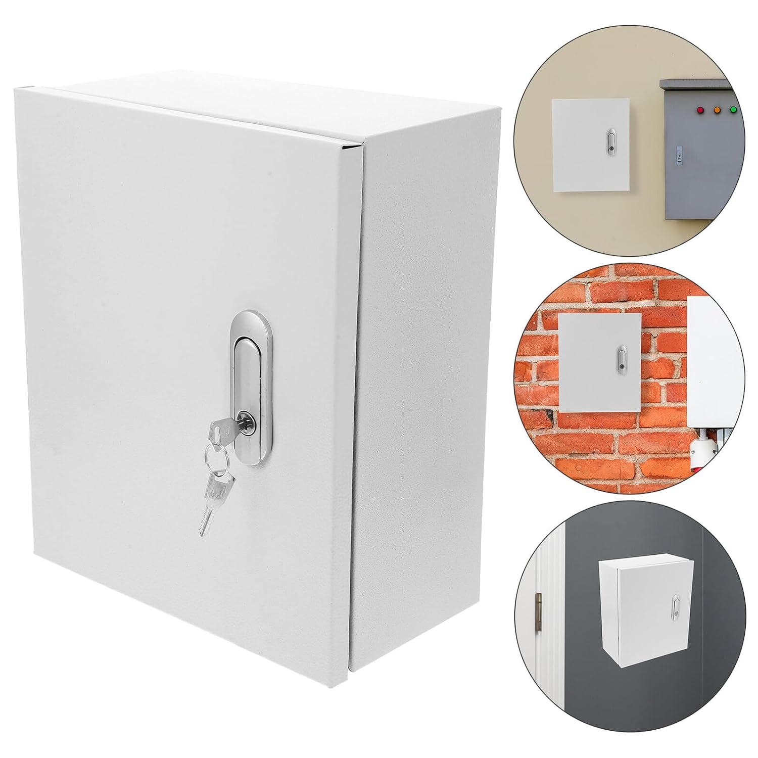 Ciieeo Weatherproof Wall-Mounted Electrical Box 250x300x140mm Thickened Steel Enclosure Electrical Junction Box Without Handle for Outdoor and Indoor Use