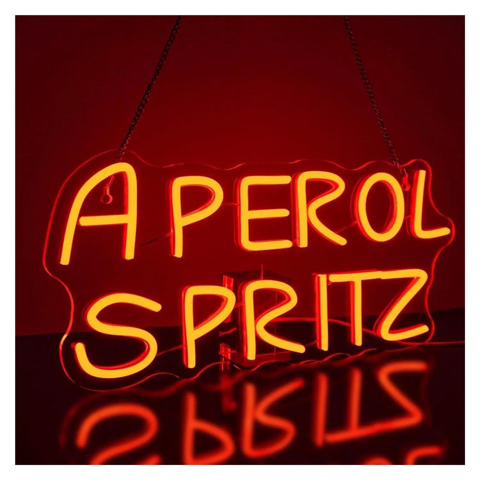 Señal de luz de neón Letrero de neón APEROL SPRITZ para publicidad cócteles, luz LED roja 42 cm x 20