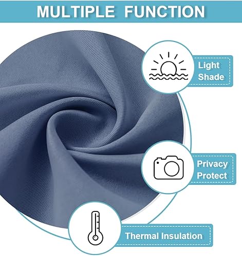 Miniatura 40 de RYB Home 2 paneles de cortinas de privacidad para puerta francesa, cortinas de oscurecimiento de habitación y cortinas con aislamiento térmico