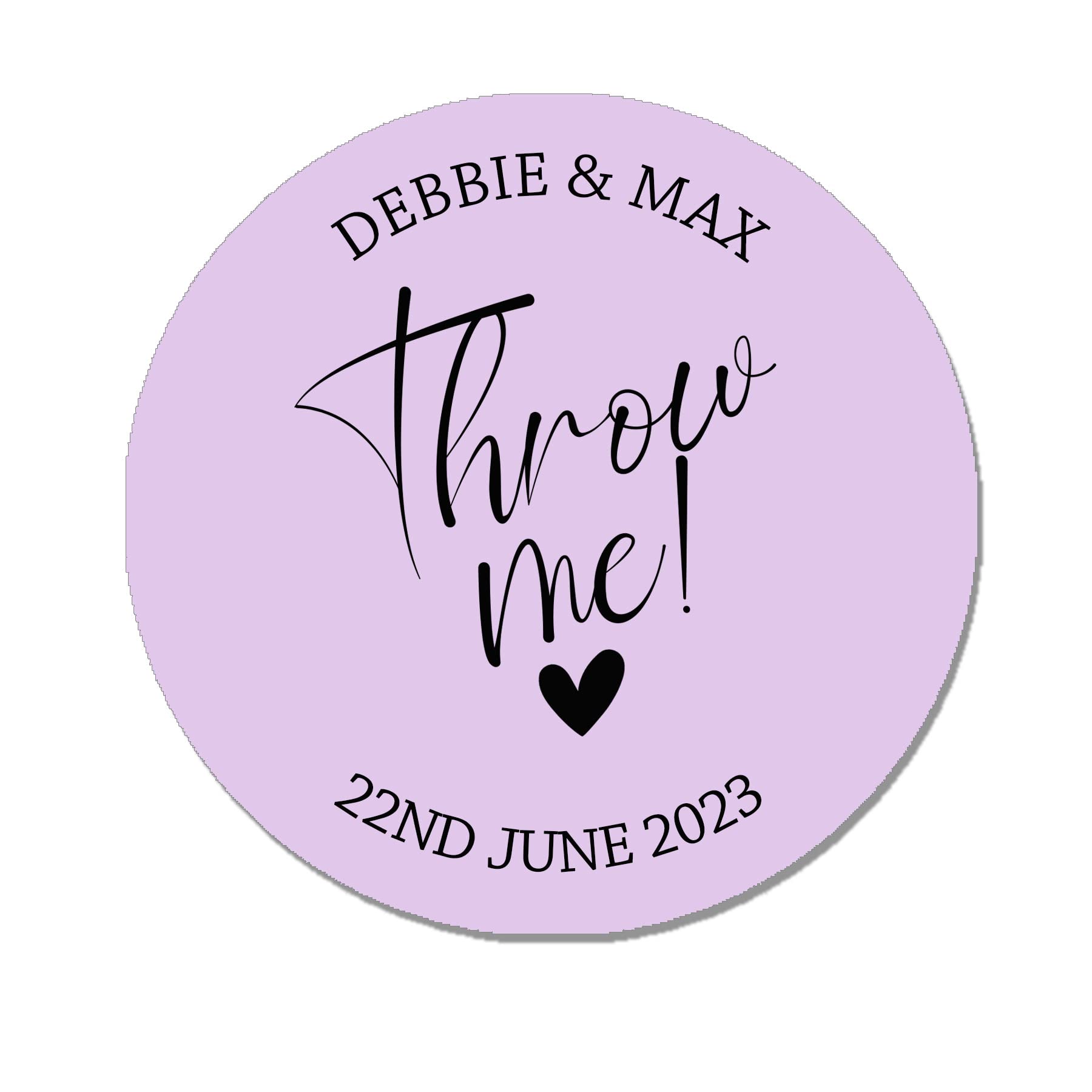 Treasured Forever Purple 35 Personalised Confetti Wedding Stickers Sprinkle The Love, Throw Me Sage, Cone Bags Favour Luxury (Purple)