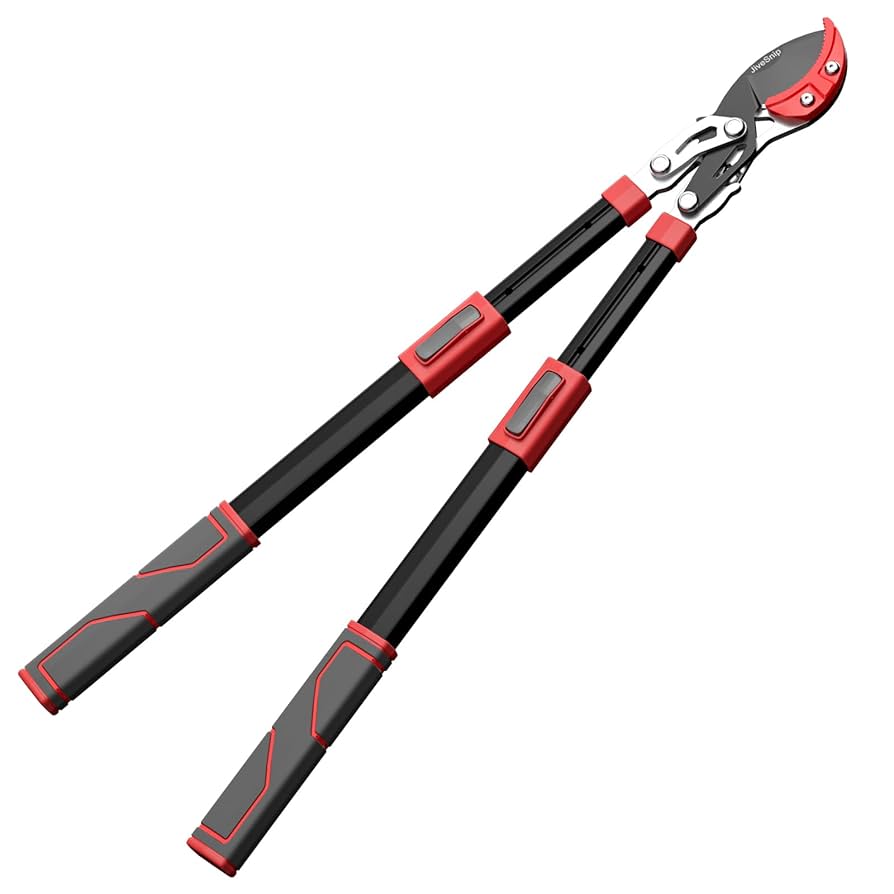 HAUTMEC Anvil Loppers For Tree Trimming Heavy Duty, Extendable 27-37'' Garden Bypass Loppers With Compound Action System, 2" Cutting Capacity