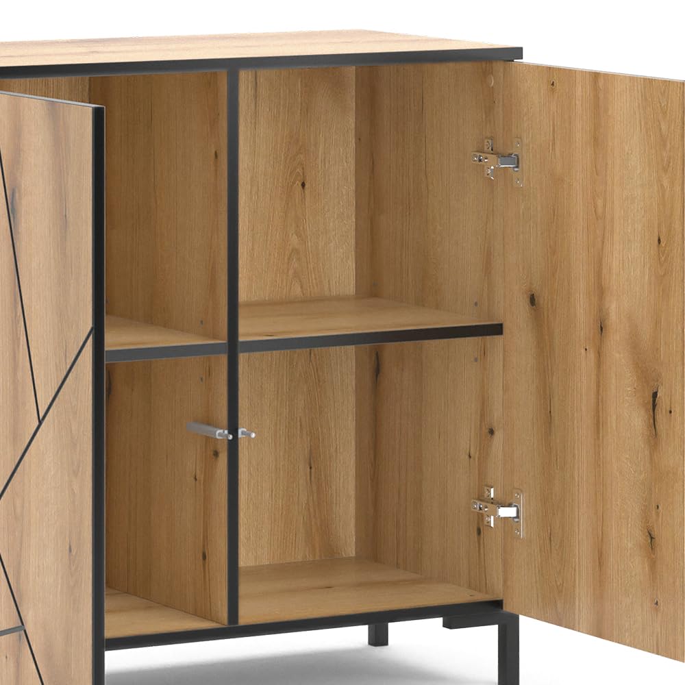Vicco Aparador Hatto, Roble, 84 x 80.1 cm | apto para colocar y guardar en el dormitorio
