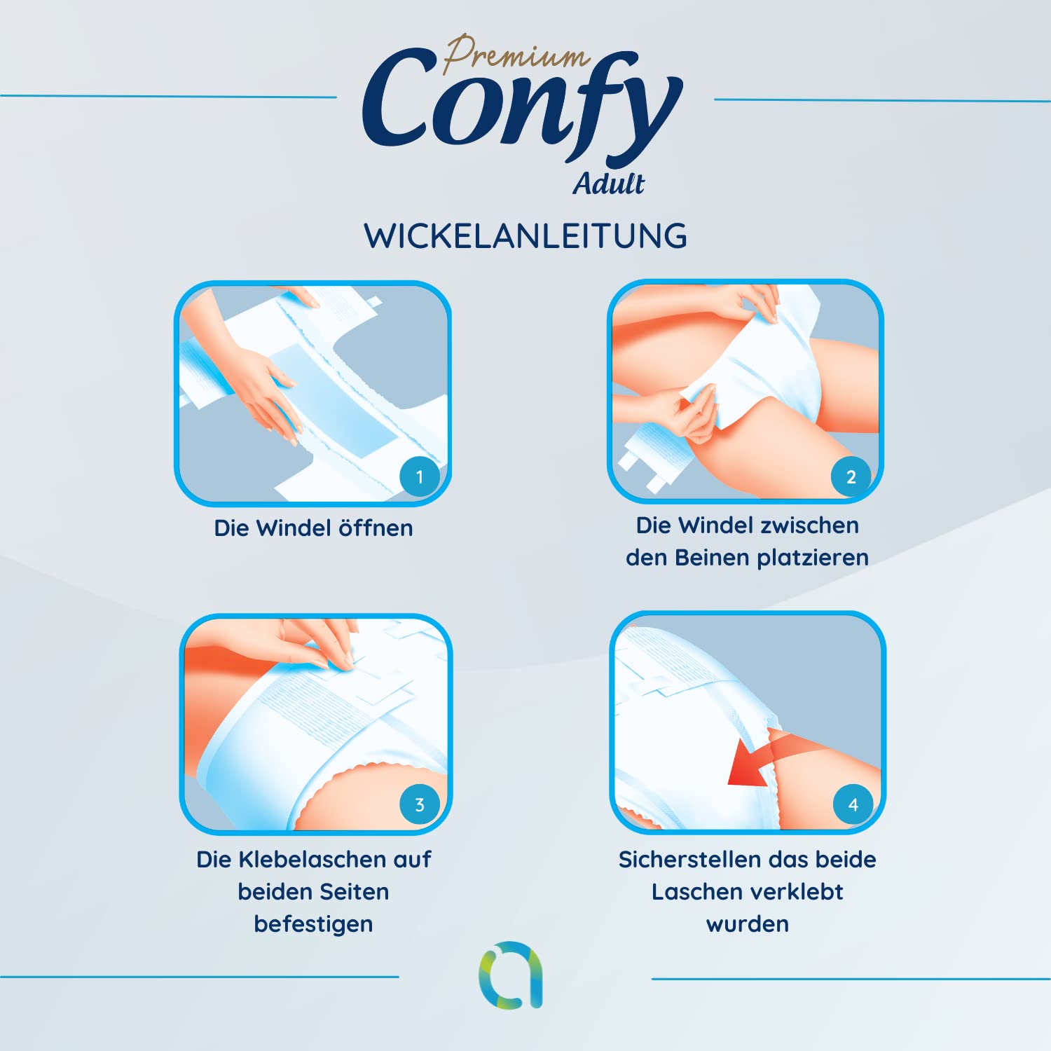 Confy Premium Windeln für Erwachsene - Erwachsenen-Windel Inkontinenz Gr.L 60St