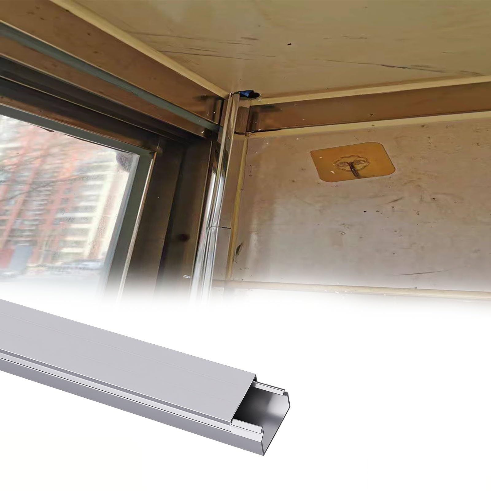 canalina passacavi muro Canalina portacavi in ​​acciaio inox larghezza 25 mm, striscia copricavo a clip altezza 10 25 50 mm, copricavi cavi e spegnicavo(5 PCS,H 25 MM L 100 CM)