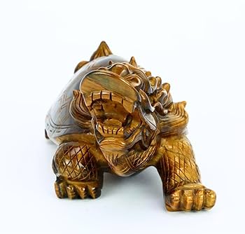 超美品　タイガーアイ　虎目石で作った龍亀(ロングイ)　天然石　風水　開運　龍　亀 超美品 タイガーアイ 虎目石で作った龍亀(ロングイ) 天然石 風水