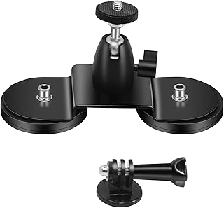usmallbee Suporte magnético para câmera GoPro, acessório de câmera de ação para carro, suporte externo com ventosa fixa, compatível com GoPro 11/10/9, GoPro Max, GoPro, APEMAN, Campark (base de 66 mm)