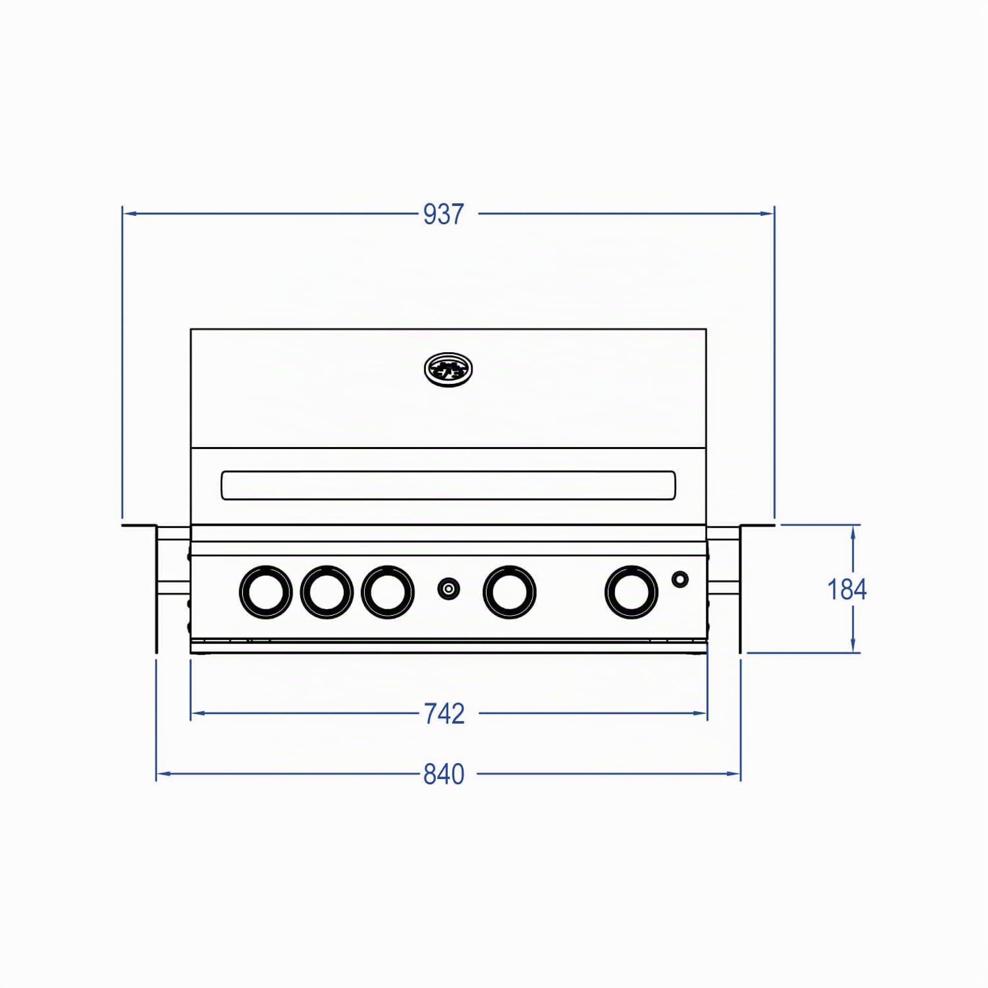 Top-Line Chef L Built-In Gasgrill Einbaugrill Edelstahl Air System 4 Brenner/Backburner