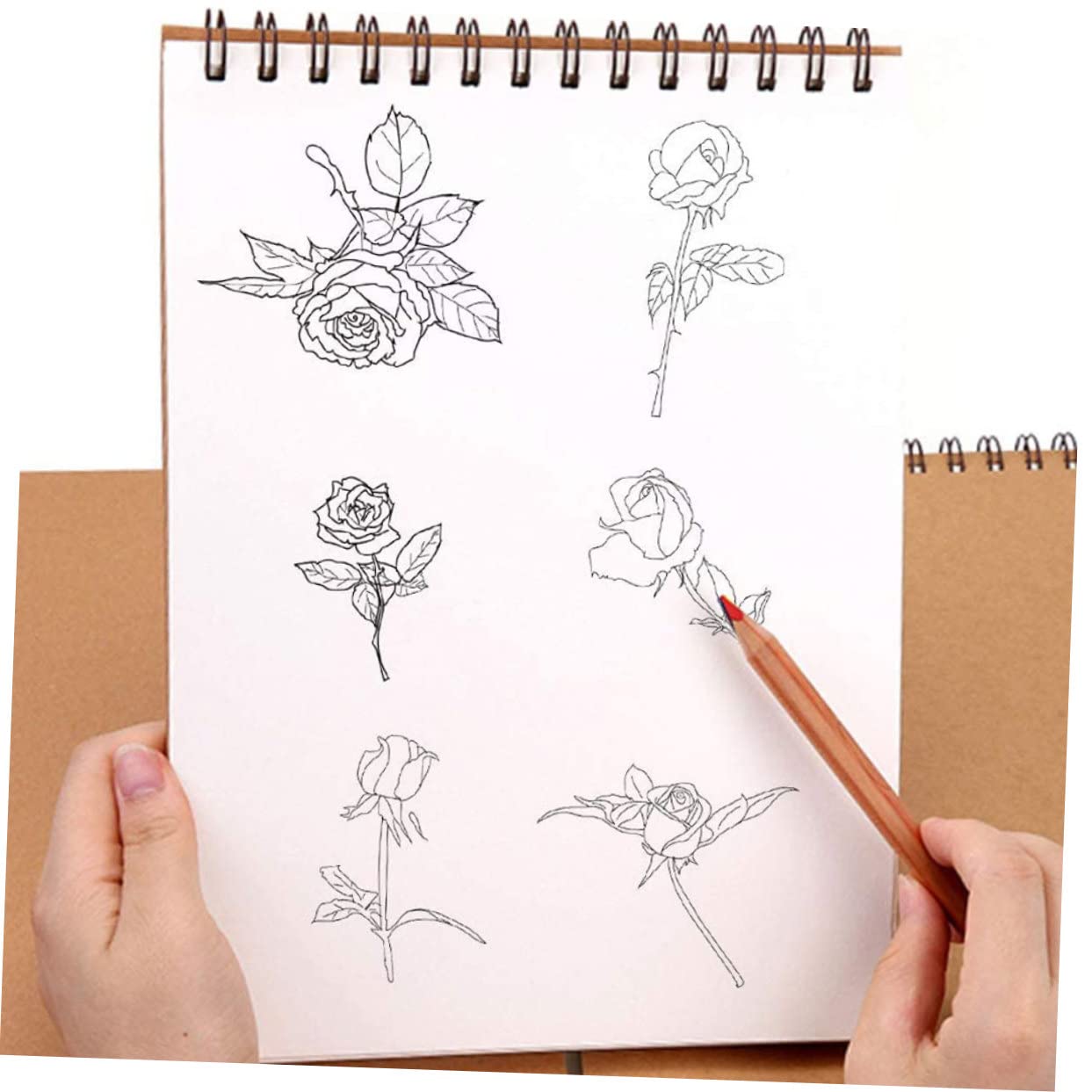 Operitacx Carnets de Croquis à Spirale Marron, Lot de 2, Dessin