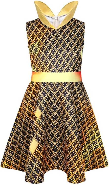 nezababy Vestido ámbar y camiseta Wade para cosplay de agua de fuego con corbata, trajes de carnaval de Halloween para niños y niñas