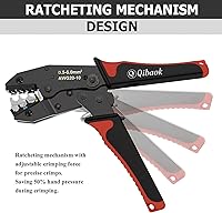 Vista 5 de Wire Crimper Tool Qibaok Ratcheting Insulated Wire Terminal Connectors Crimping Tool for AWG22-10