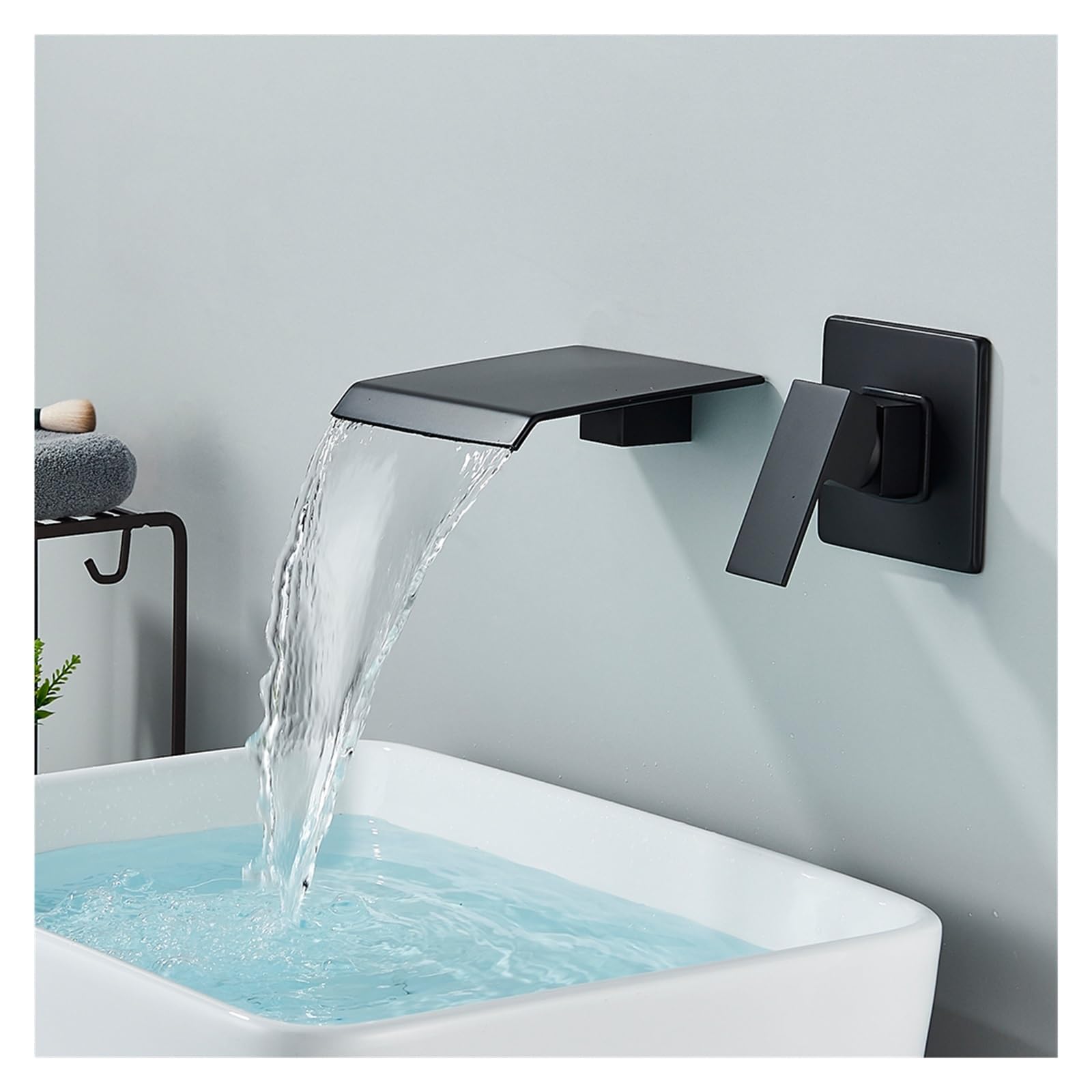 Robinet de lavabo cascade avec mitigeur à levier unique et finition chrome brillant - 7