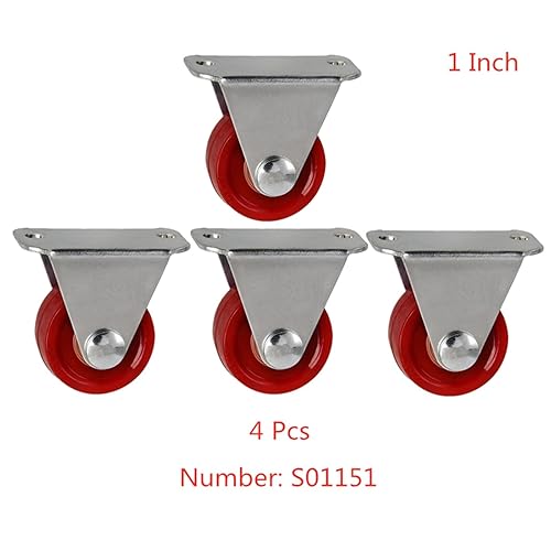 Miniatura 2 de 4 PcsLot Spot 1 Inch Pu Directional Caster Light Jujube Red Polyurethane Roller Quiet Wear-Resistant Furniture Wheel
