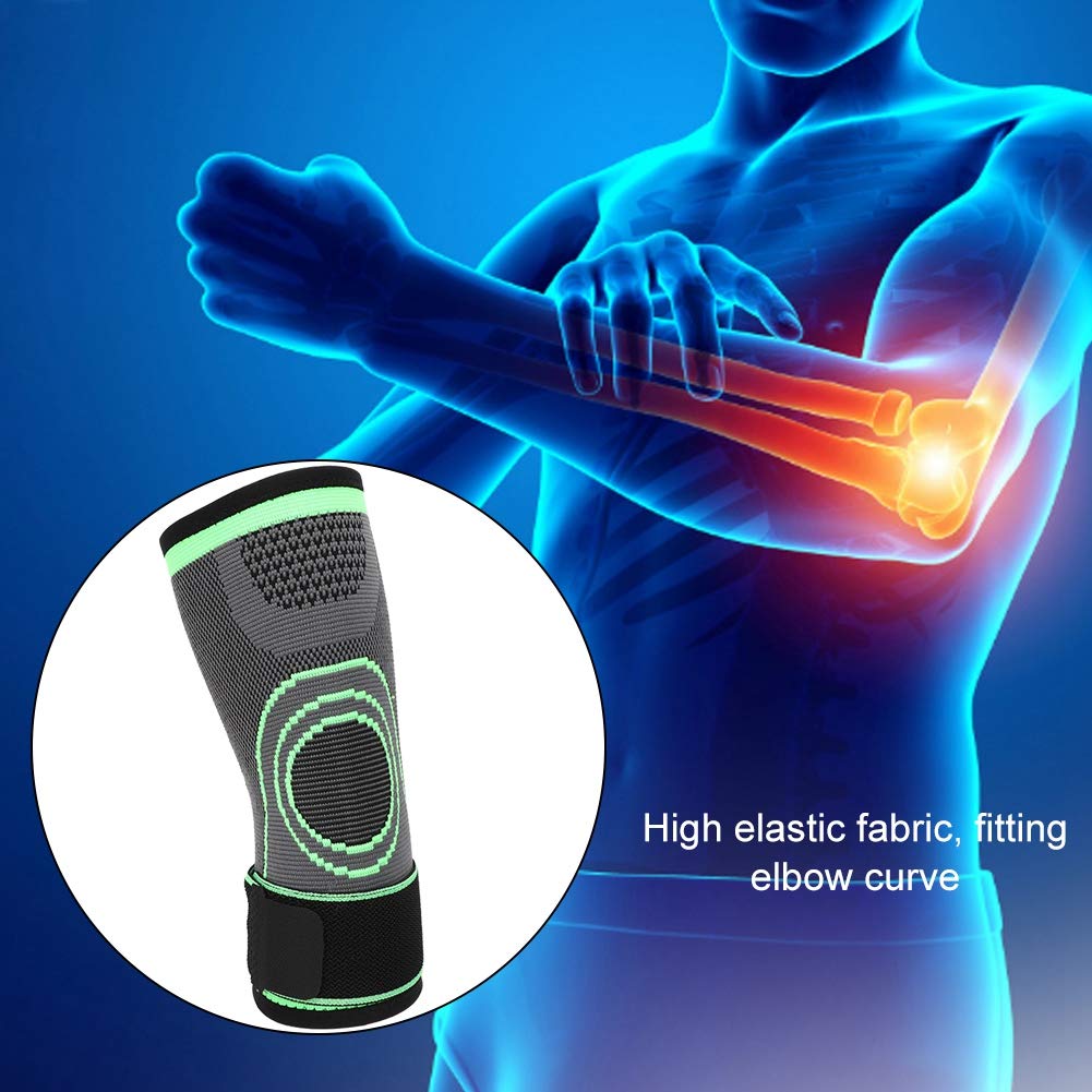 equlup Elbow Guard, Outdoor Sports Fitness Basketball Arm Guard Elasticity Knitting Compression Elbow Support Protective Gear for Basketball Badminton Tennis (M)