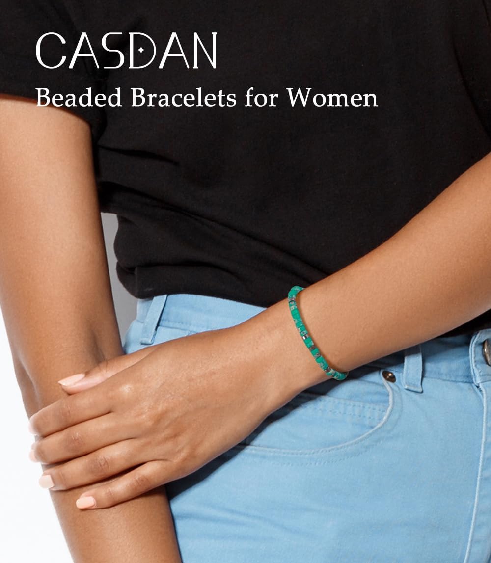 CASDAN Natural Crystal Beaded Bracelet for Women Natural Stone Adjustable Braided Rope Bracelets Spiritual Bracelet Inspirational Gifts - Image 5