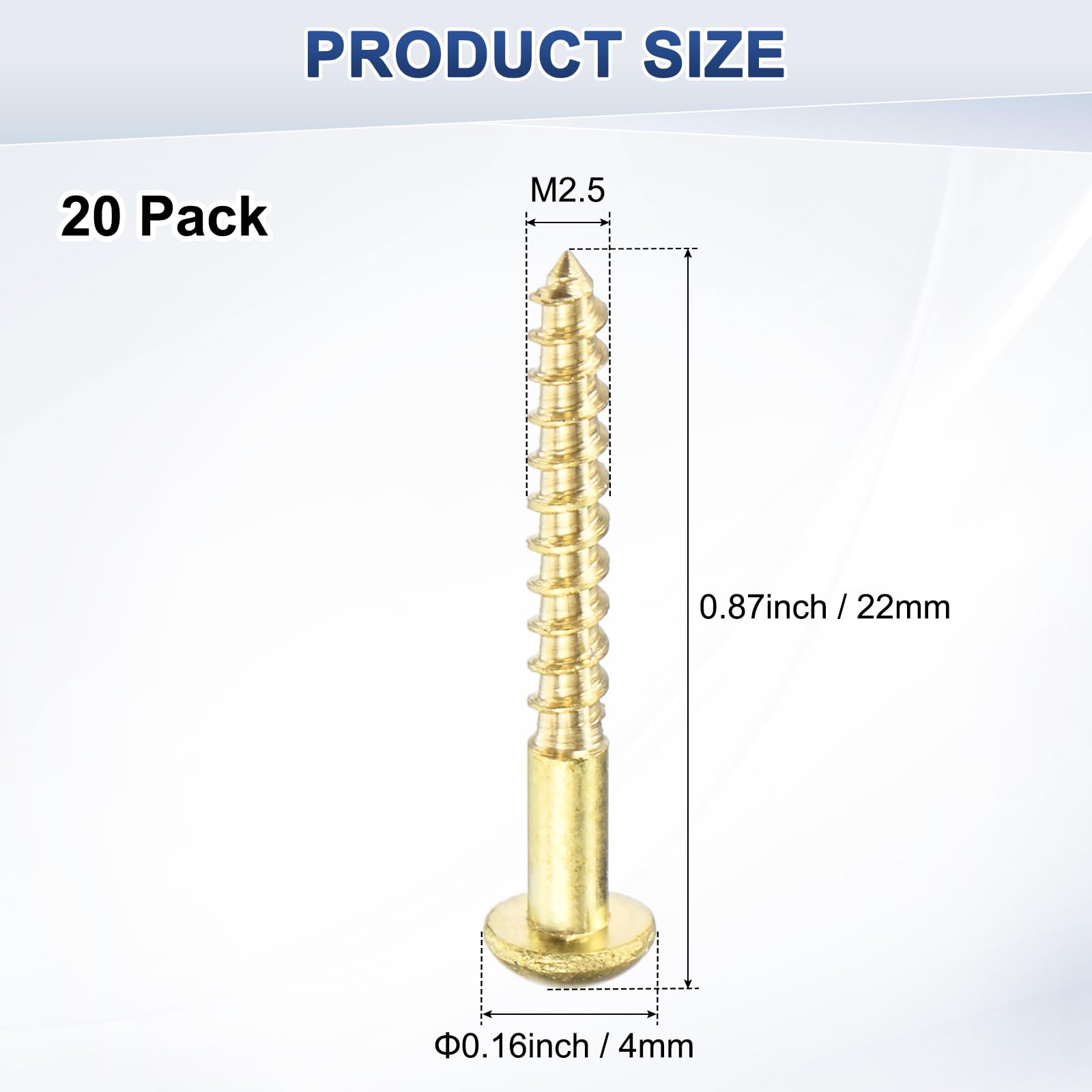M METERXITY 20-Pack Wood Screws - Image 3