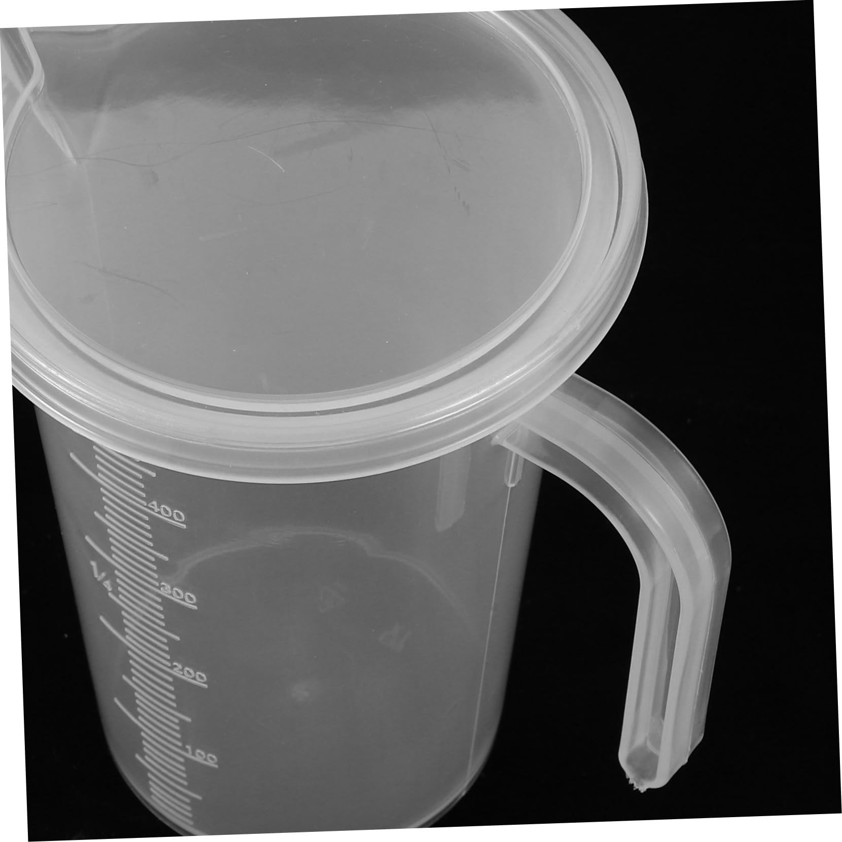 6 Piezas Vasos Medidores Transparentes con Tapa y Asa Jarras Plásticas Graduadas para Cocina y Repostería Tazas de Medición Fáciles de Leer para Uso Doméstico y Comercial