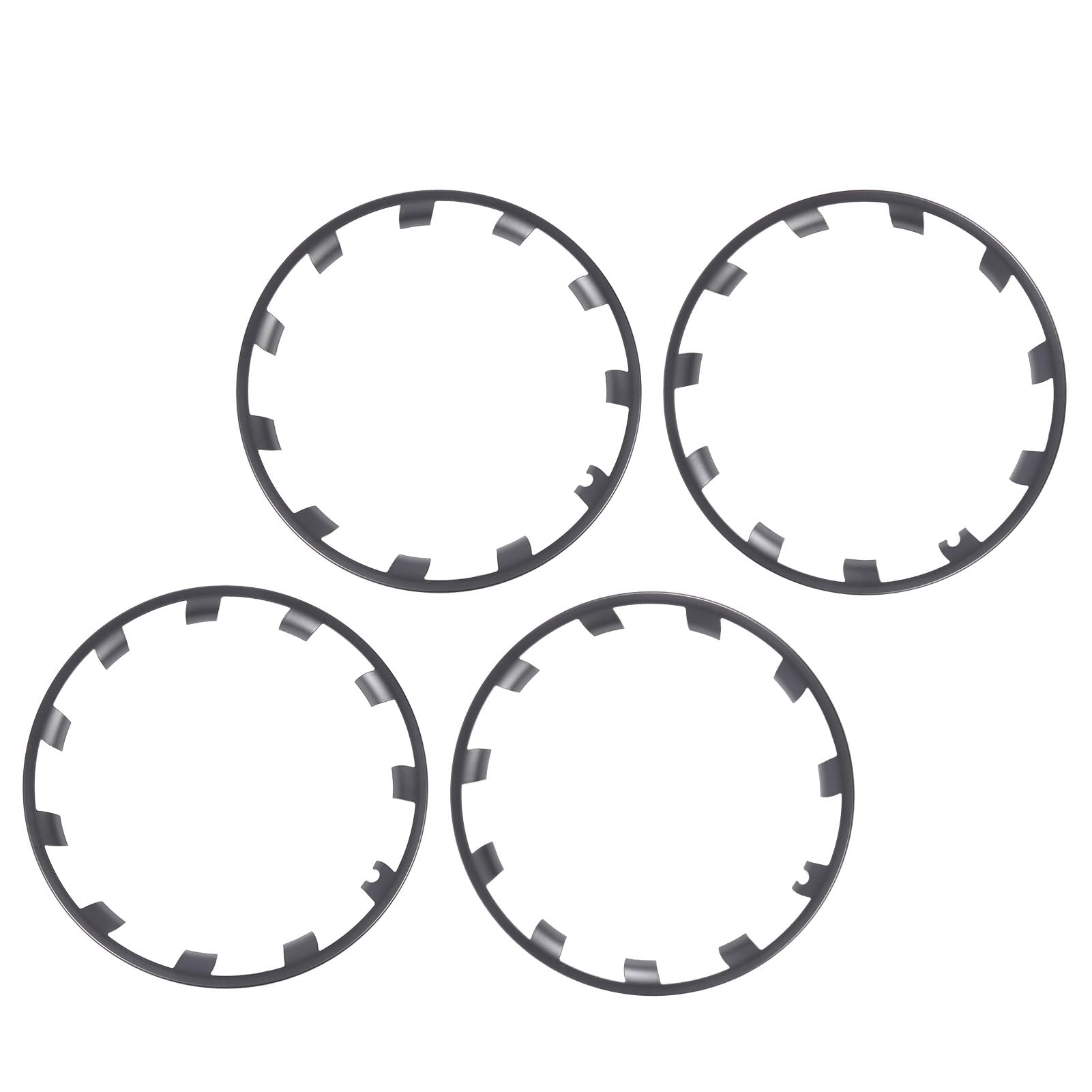 Keenso Protecteur de Jante, Kits de Protection de Jante de Roue, 4 Pièces 21 Pouces ABS PC en Plastique Anti-Rayures, Anneau de Décoration pour Roue Überturbine Spécifique (Gray)