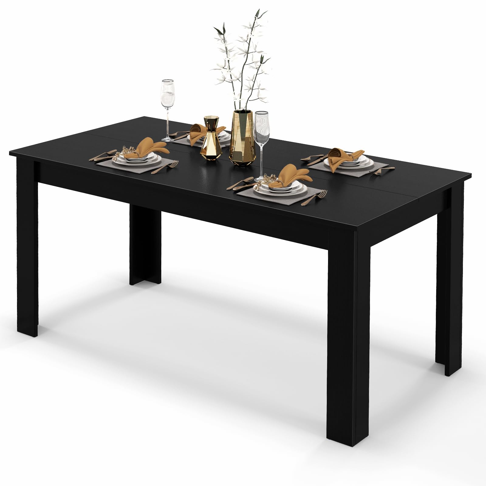 Etsuko/4 COSTWAY Dining Table for 4-6 People, 63” Rectangular Dining