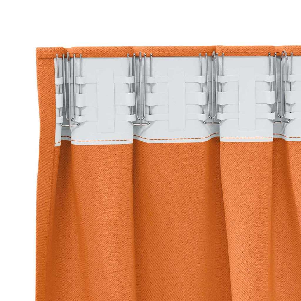 Zasłony zaciemniające z pierścieniami, zestaw 2 sztuk, jasnopomarańczowe, 245 x 140 cm, poliester, termoizolacyjne do sypialni i salonu, nieprzejrzyste