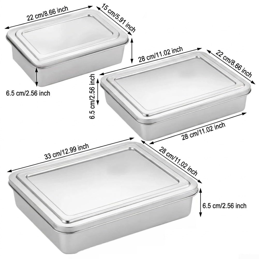 Set di 3 stampi per torte con coperchio