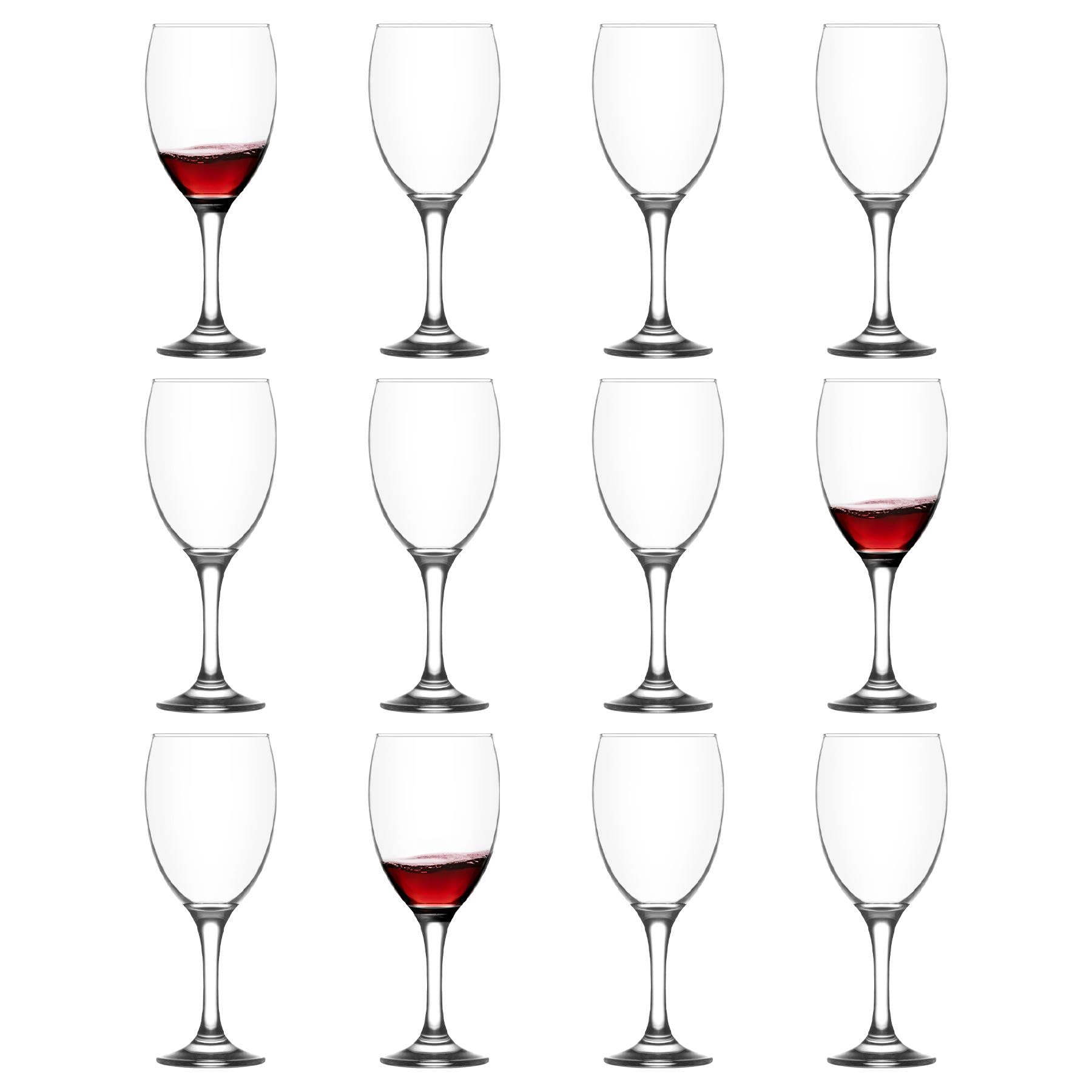 LAV 12x 590ml Empire Red Wine Glasses - Large Dishwasher Safe Glass Wedding Christmas Birthday Party Drinking Glassware Goblet Gift Set