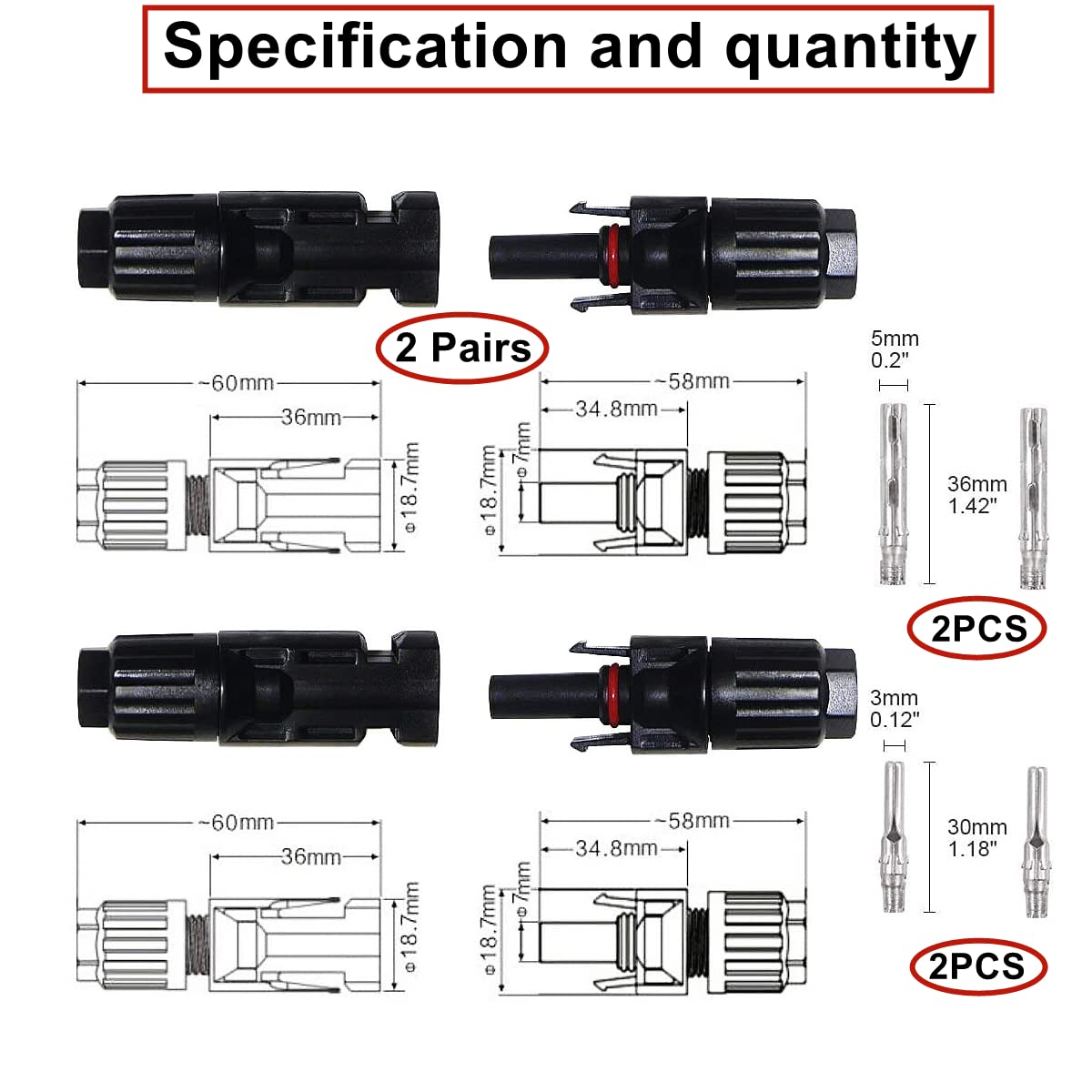 Connettori A Y Per Pannelli Solari - Kit Cavi MMF/FFM | Impermeabili IP67 Per Fotovoltaico - Foto 10