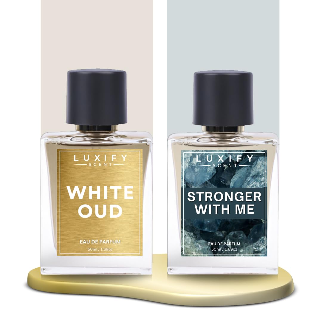 LUXIFY SCENT White Oudh and Stronger with me Perfume | Notes of Lemon, Freesia and Amber Fragrance | Eau De Perfume| Unisex Fragrance | Luxury Gift Pack | 50ml