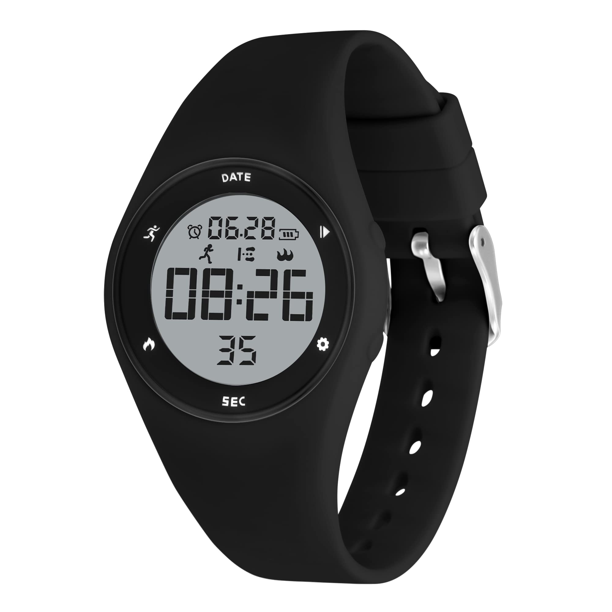 Digital Sports Watch, Fitness Tracker with Pedometer Step Counter Vibrate Alarm Calorie Distance Stopwatch Exercise Waterproof Rechargeable Walking Outdoor Silicone Wrist Watches for Boys Kids — image 1