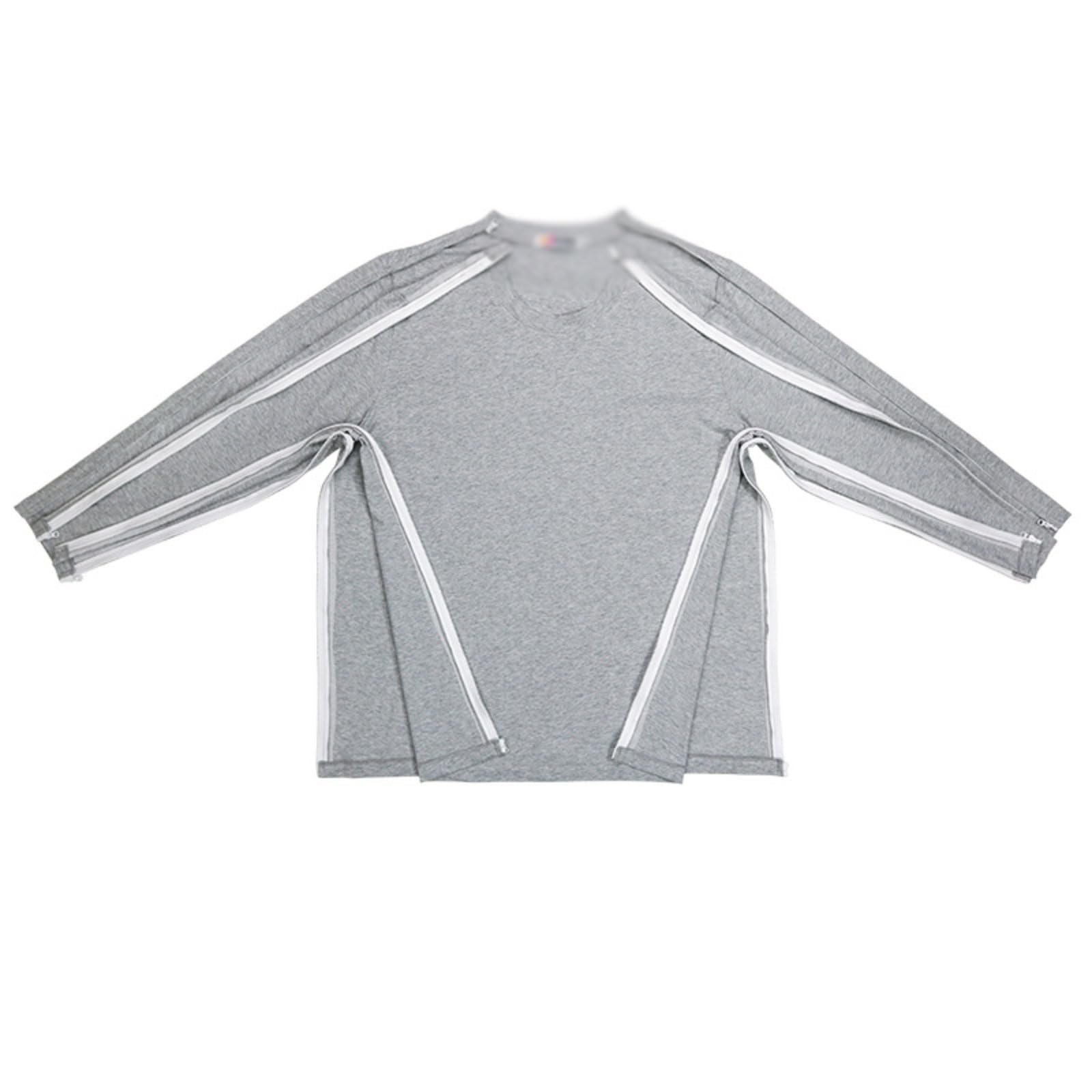 Tuta da Infermiera Camici per pazienti in Cotone Primaverile T-Shirt per la Cura Completamente Aperta Comodi Vestiti per Allattamento per infusione per Uomini Anziani Donne riutilizzabili