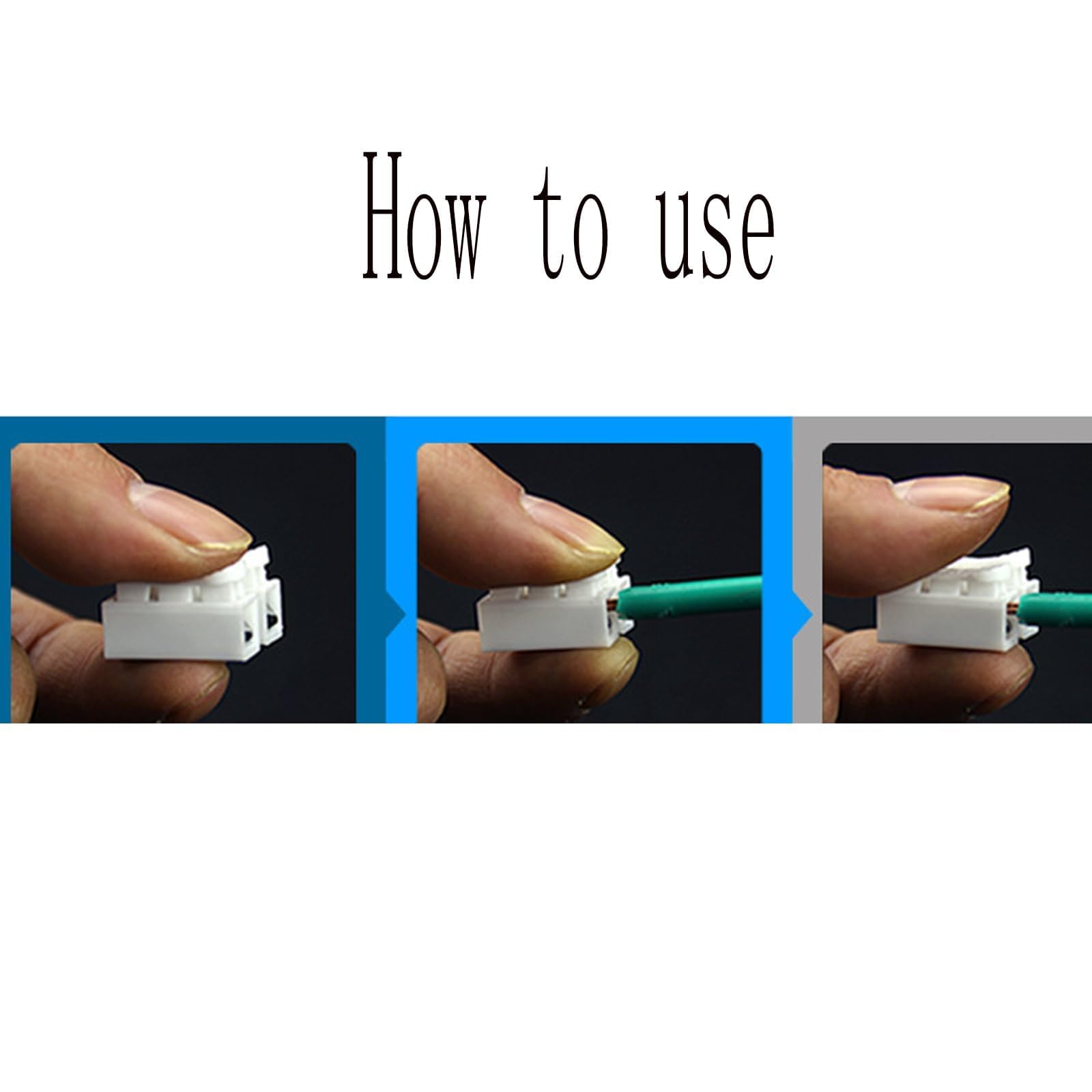 100 PCS Spring Connector, CH2 Quick Connector, 2P No Welding Quick Connector, Cable clamp Terminal Block, Screw Terminal Barrier Block for LED Strip Light Wire Connecting - Image 4