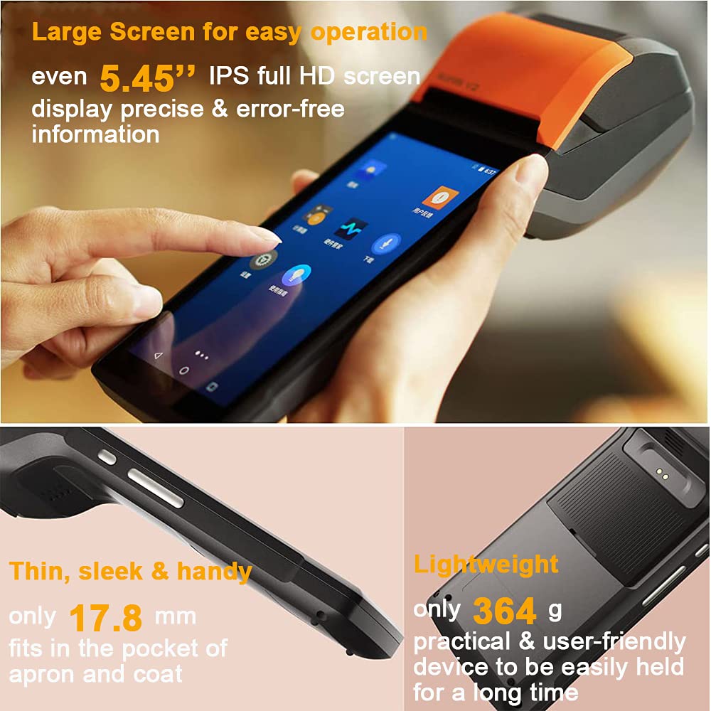 Sunmi V2 POS Terminal with Receipt Printer, Speaker, Camera and Barcode