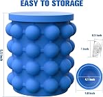 ALLADINBOX Ice Cube Mold Ice Trays, Large Silicone Ice Bucket, (2 in 1) Ice Cube Maker, Round,Portable (Dark blue)