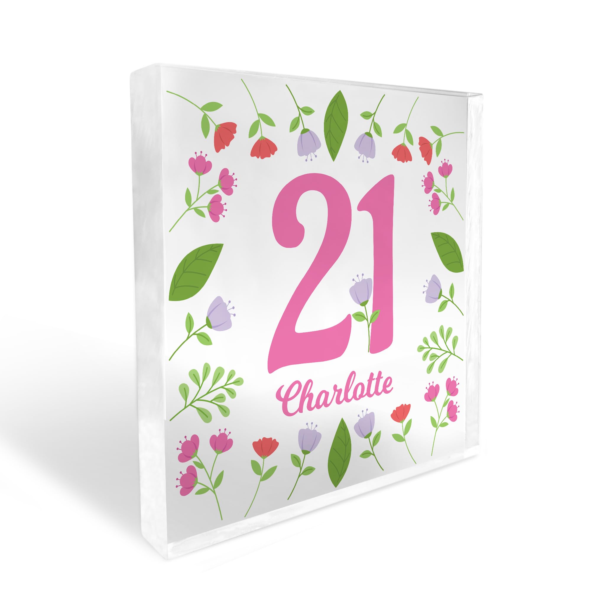 Red Ocean 21st Birthday Gifts For Daughter Girls Her PERSONALISED Clear Block 21st Birthday Decoration Keepsake Daughter 21st Birthday Gift