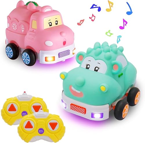 Juguetes para niñas a partir de 3 años de edad, autos a control remoto para niños pequeños, paquete de 2 autos RC de dibujos animados de 2.4GH con disponible en Yaxa Peru