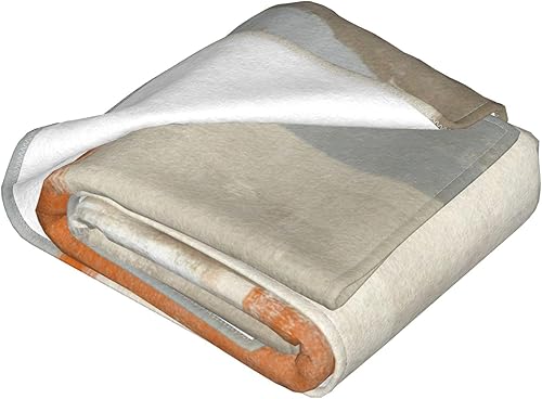 Miniatura 4 de Manta de pintura de arte abstracto gris naranja suave y acogedora manta de forro polar cálido para sofá cama de 80 x 60 pulgadas