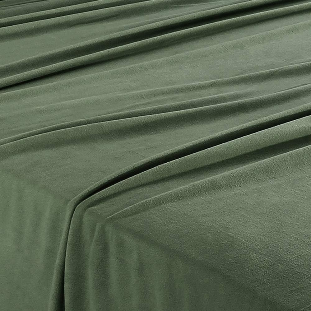 Berkshire Blanket Microfleece Sheet Set | Super Soft Cozy Fleece Sheets | All-Season Warmth | Dark Green | Queen (90" x 100")