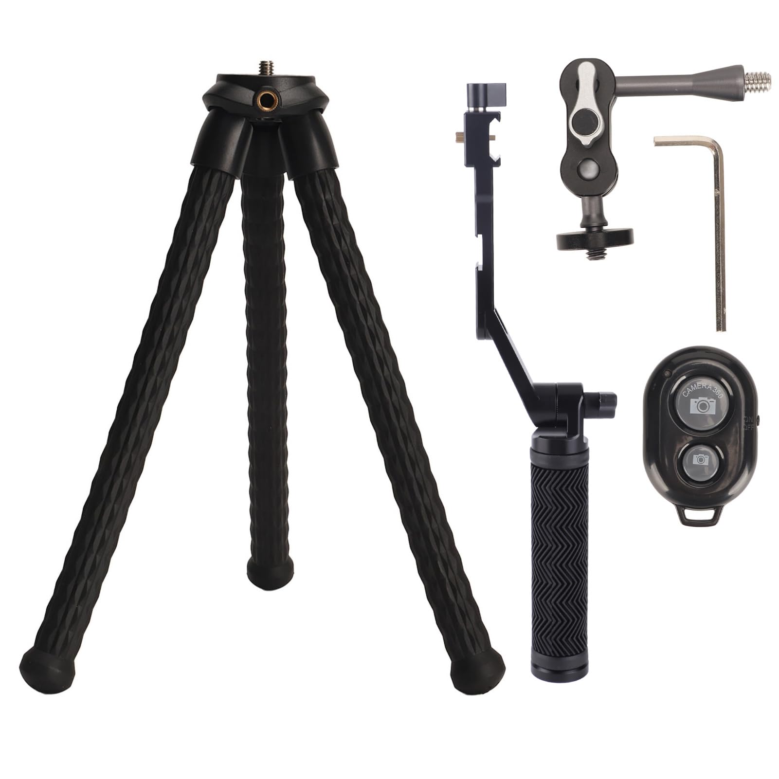 Mini Treppiede Flessibile Treppiede BT Portatile Regolabile per Vlogging Compatibile con 12 11 Pro e S10 in Silicone Nylon (con il braccio magico)