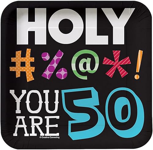 Miniatura 10 de Platos cuadrados para postre Creative Converting, 8 piezas, Holy Bleep celebración de cumpleaños 30