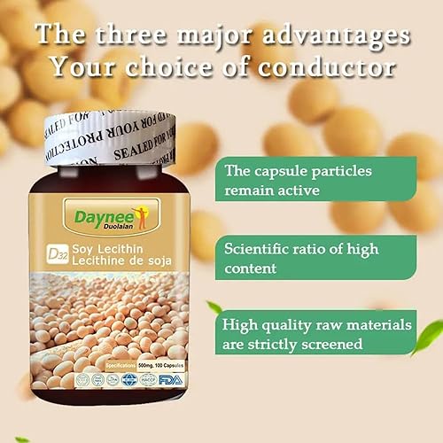 Miniatura 3 de AIHIYO Cápsulas de lecitina de soja, suplemento de apoyo inmunológico rico en fosfolípidos que apoya el metabolismo, la salud del cerebro y el