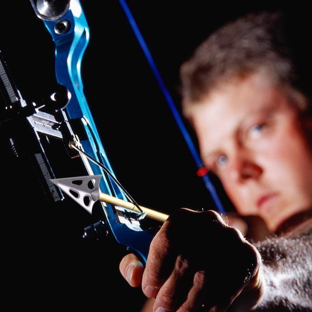 Archery Broadheads 100/125 Grain Fixed Blades Screw-in Arrowheads for Crossbow Recurve Bow and Compound Bow