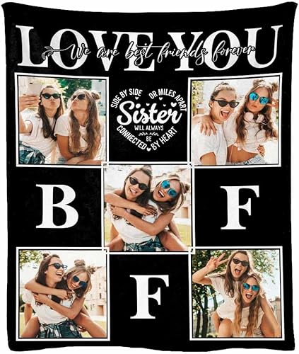 Miniatura 6 de Caisuedawn Manta personalizada con fotos para aniversario de cumpleaños, manta personalizada con tus fotos para decoración del hogar, mantas