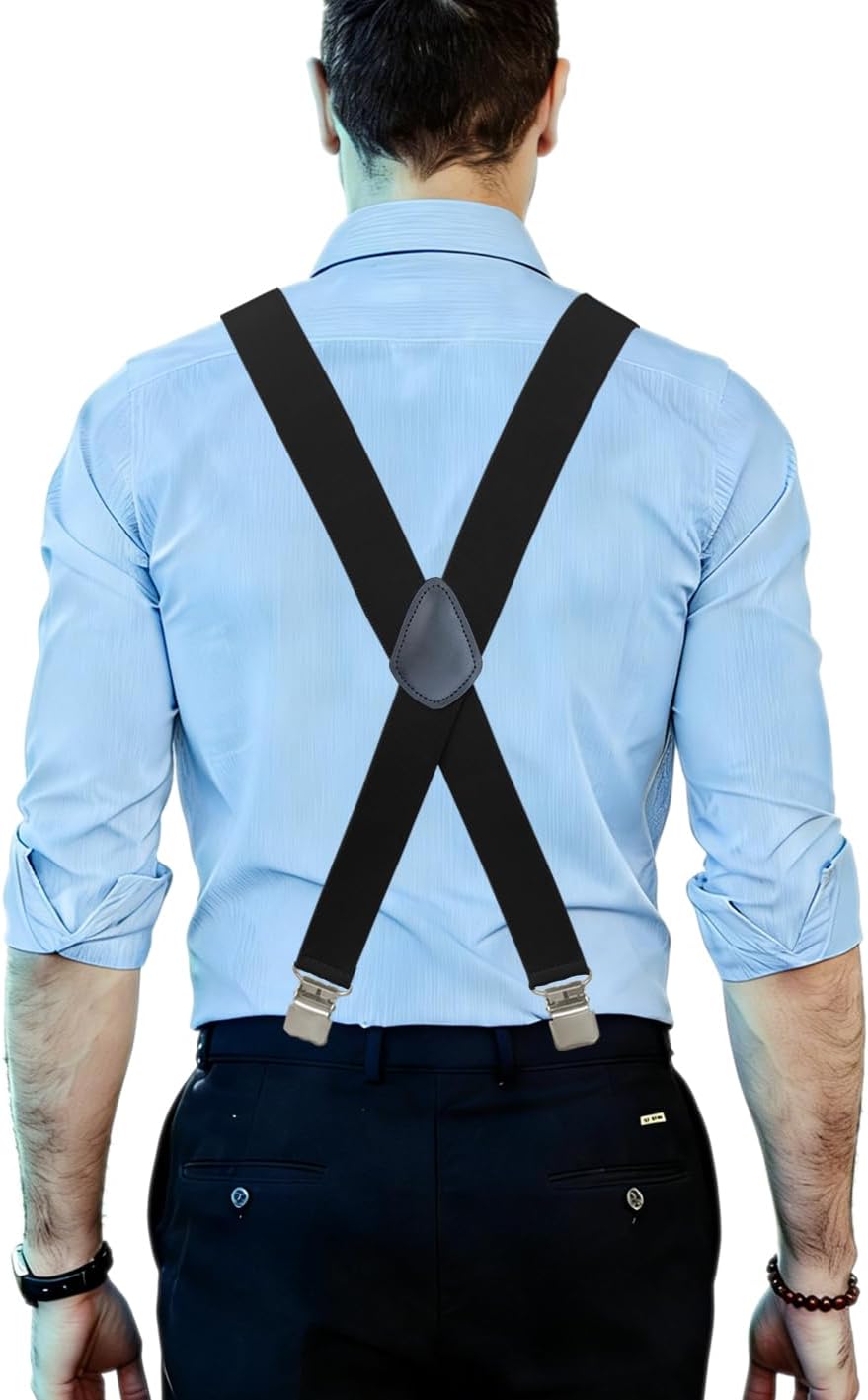 Mens 1.4” Wide formal Suspenders with Strong Clips for casual or work.
