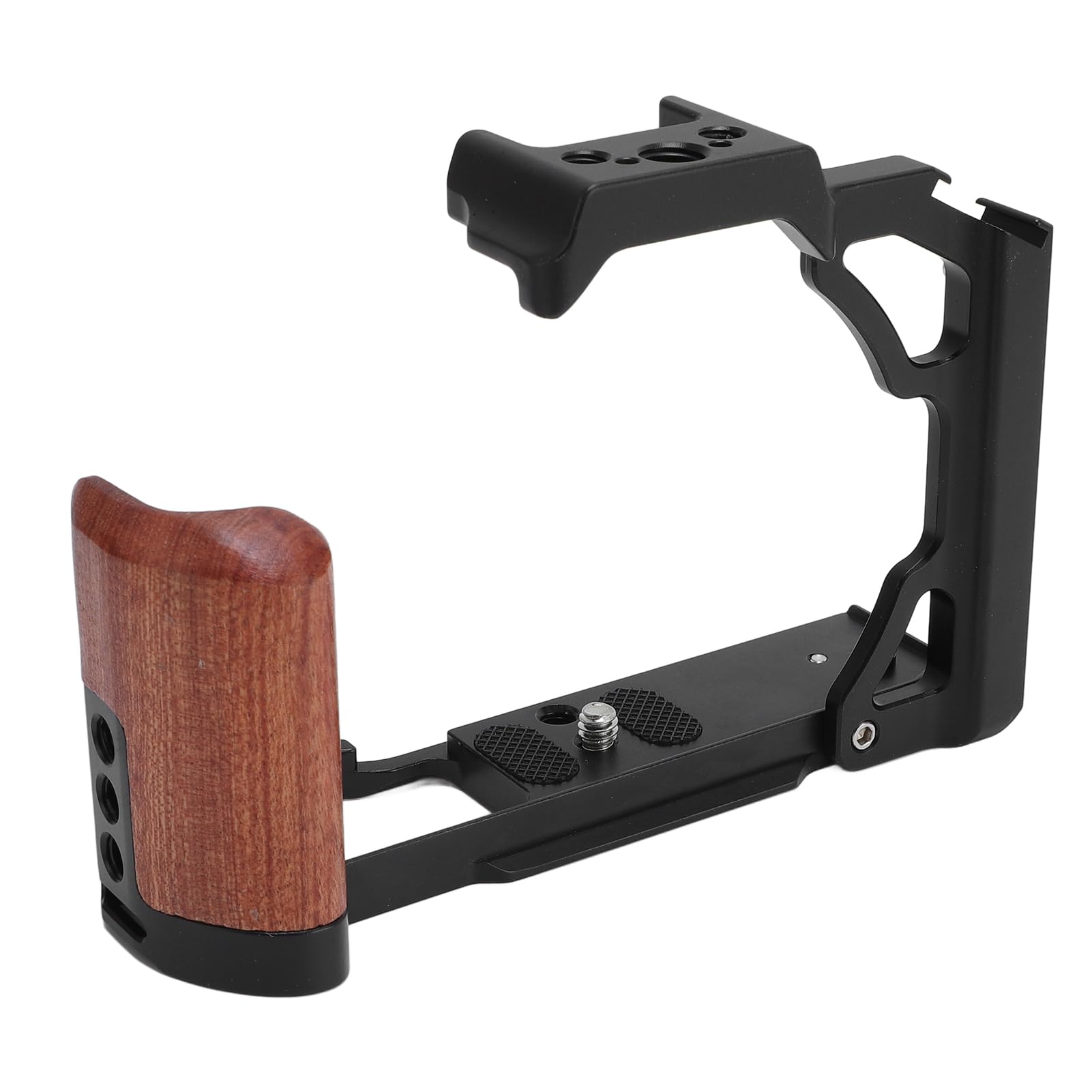 Gabbia di Metallo con Manico in Legno per ZFC, Filo 1/4in-20, Supporto per la Scarpa Fredda, per ARCA, Supporto Orizzontale e Verticale (BLACK)