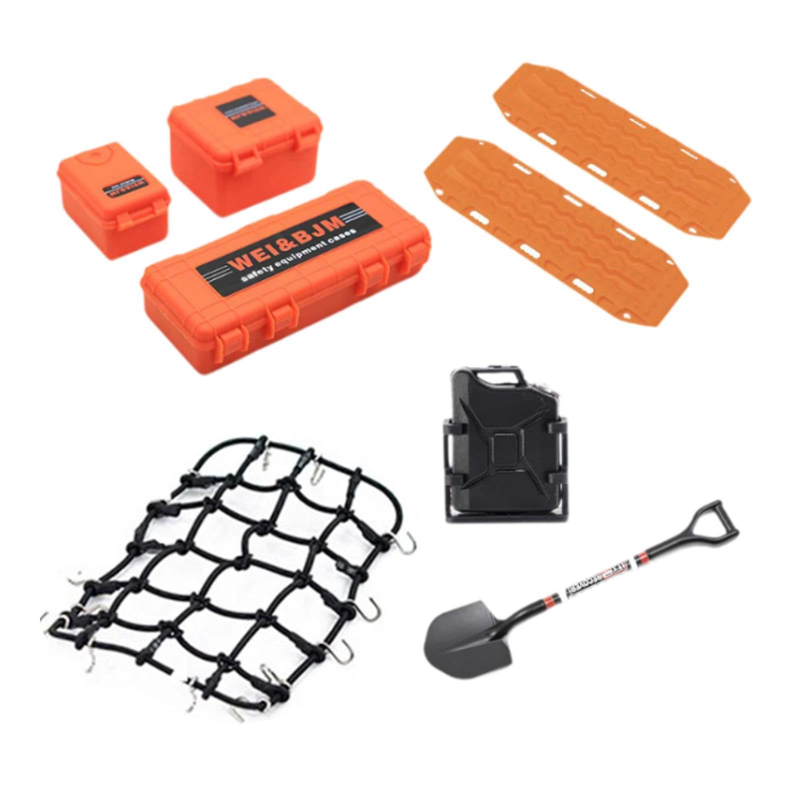 Decoración de Techo de Coche RC, Repuesto de Pieza de Vehículo RC, Caja de Almacenamiento de Tanque de Simulación Profesional Decorativa para Actualiz, Naranja